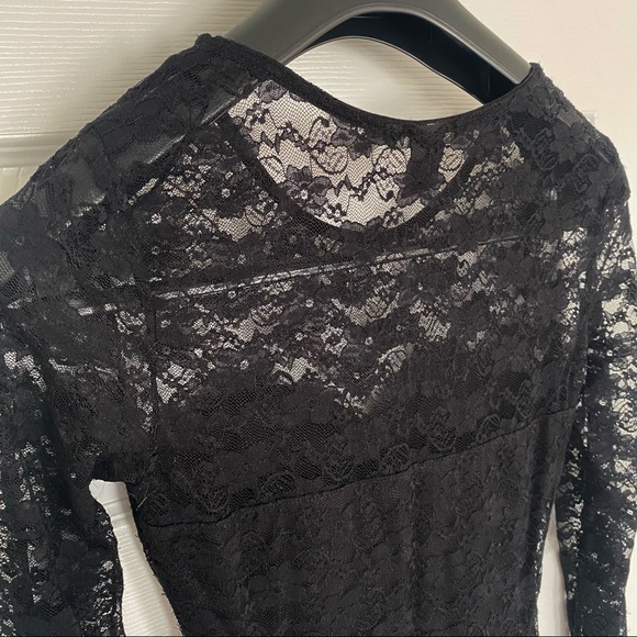 H&M | Black Lace Body-con Long Sleeve Dress - Picture 9 of 12